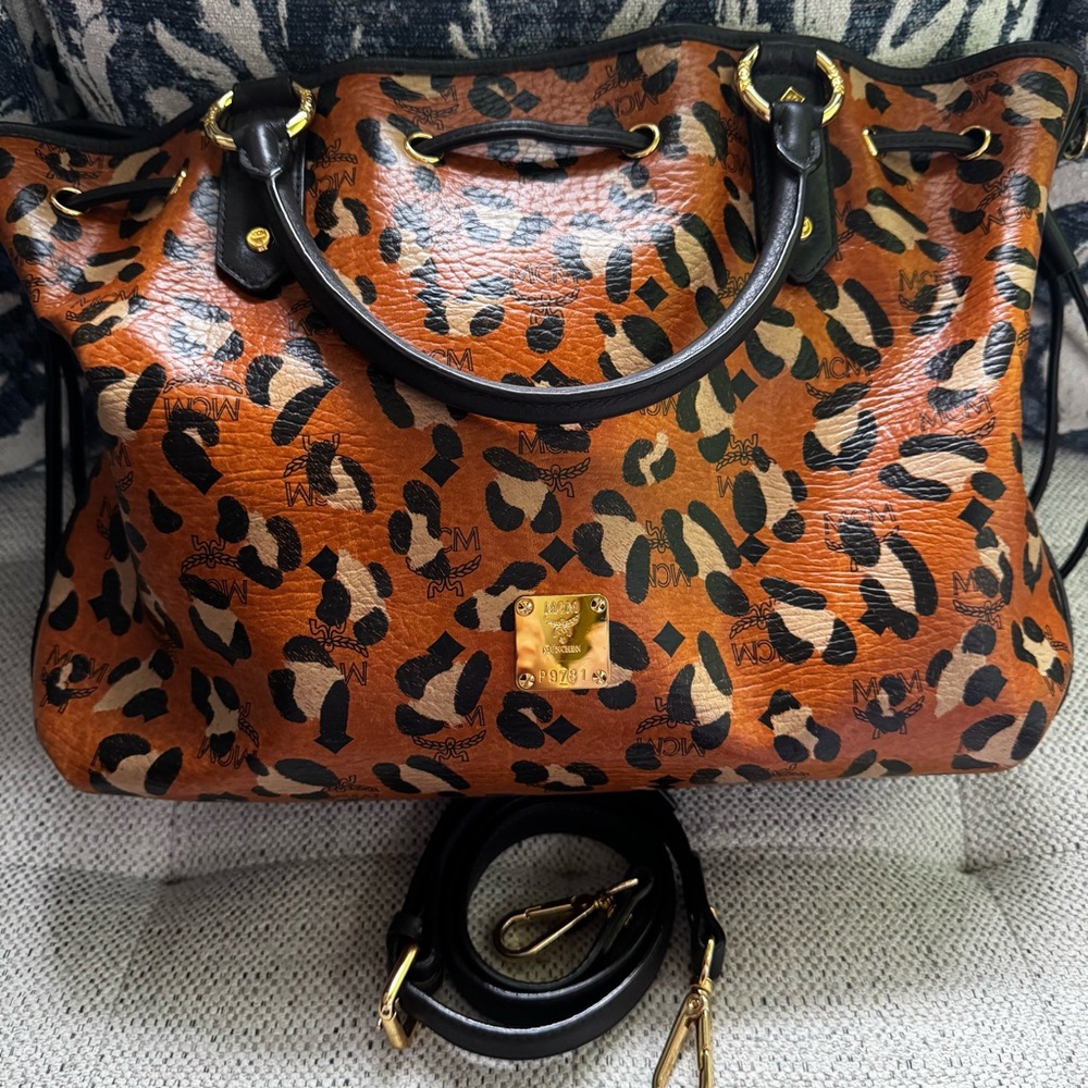 MCM Black and Brown Shoulder Bag with Luxurious Appeal